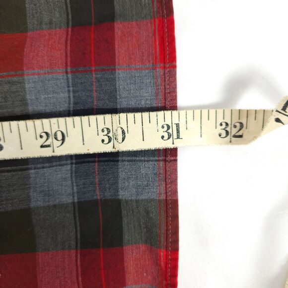 J. Crew Mens XL Red Gray Plaid Slim Fit Long Sleeve Button Down Shirt - Picture 9 of 9